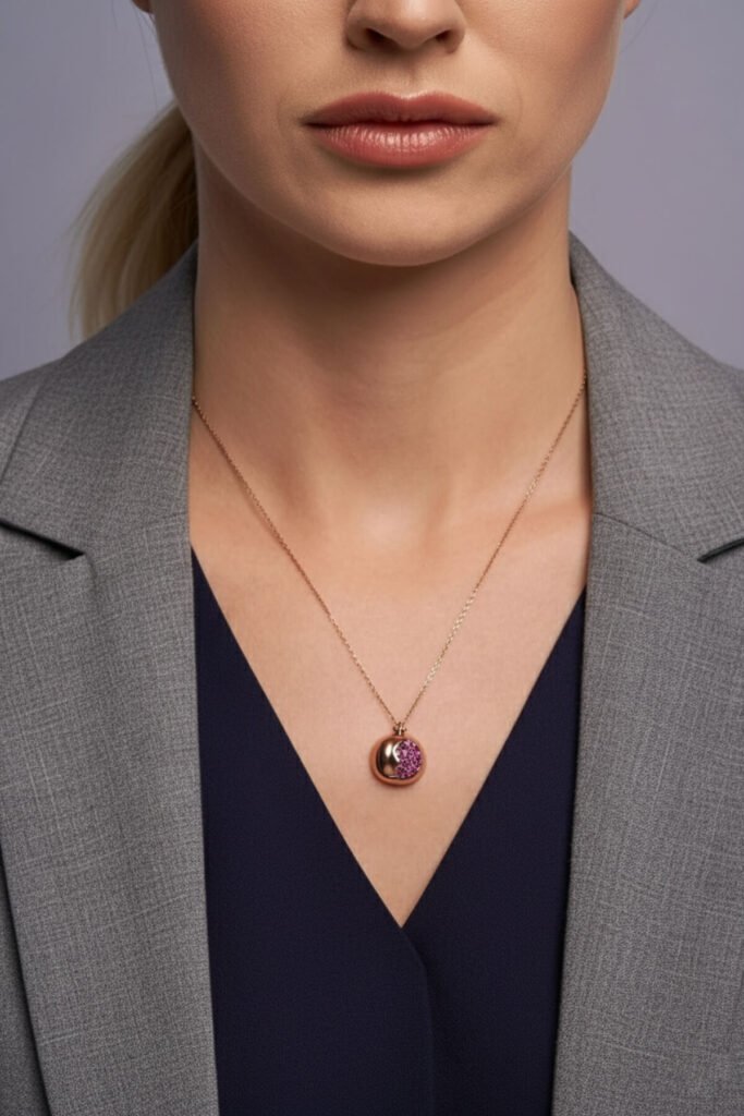 Bolluk ve Bereket Narı 925 Ayar Gümüş Kolye | 18 Ayar Vermeil Premium Rose Altın Kaplama