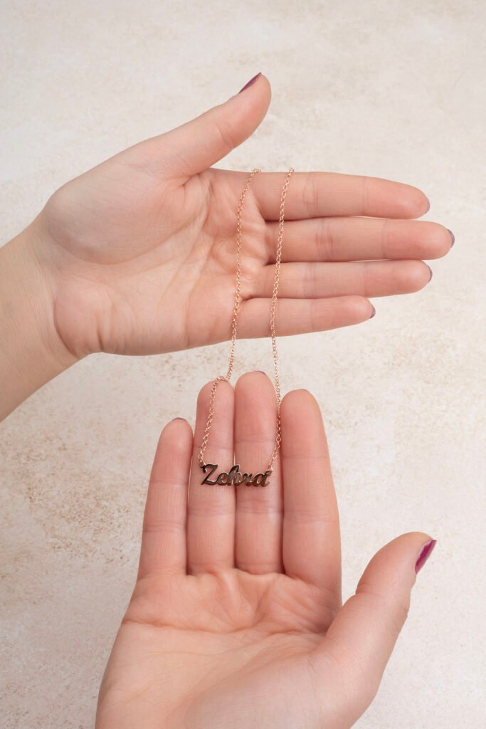 Kişiye Özel Doç Zincir İsim 925 Ayar Gümüş Kolye | 18 Ayar Vermeil Premium Rose Altın Kaplama