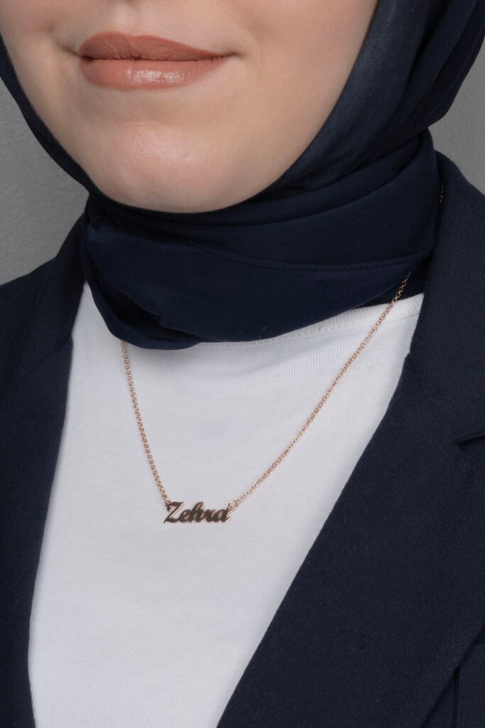 Kişiye Özel Doç Zincir İsim 925 Ayar Gümüş Kolye | 18 Ayar Vermeil Premium Rose Altın Kaplama
