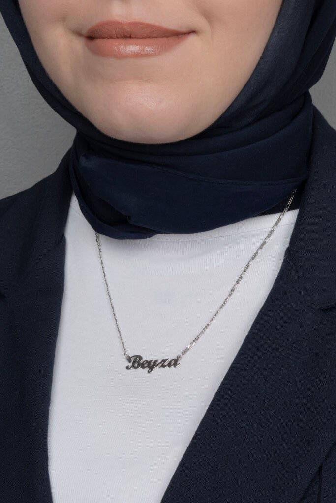 Kişiye Özel Figaro Zincir İsim 925 Ayar Gümüş Kolye | 18 Ayar Vermeil Premium Beyaz Altın Kaplama