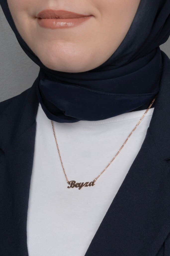 Kişiye Özel Figaro Zincir İsim 925 Ayar Gümüş Kolye | 18 Ayar Vermeil Premium Rose Altın Kaplama