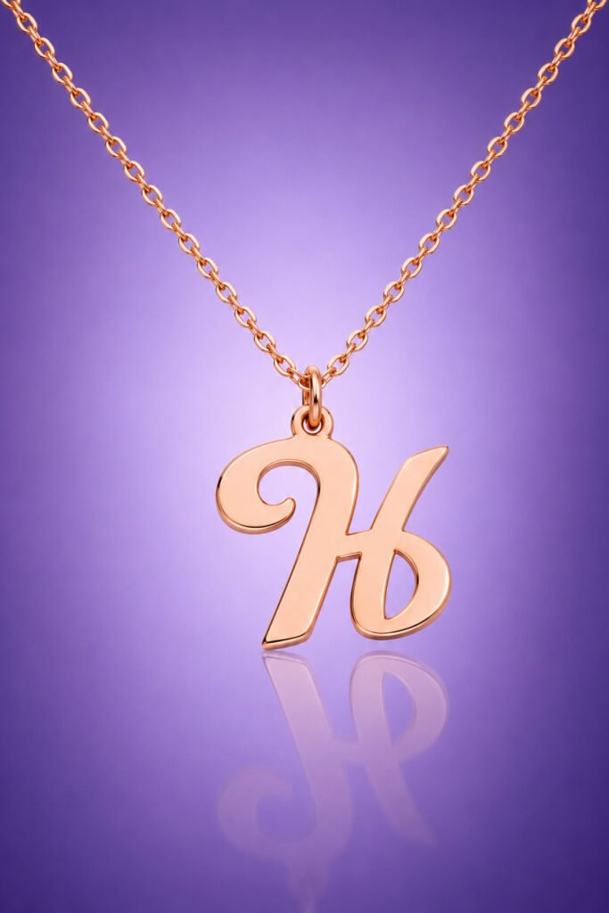 H Harfi 925 Ayar Gümüş Kolye | 18 Ayar Vermeil Premium Rose Altın Kaplama