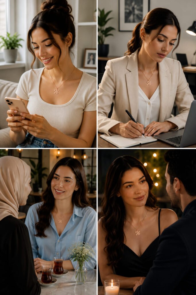 H Harfi 925 Ayar Gümüş Kolye | 18 Ayar Vermeil Premium Rose Altın Kaplama