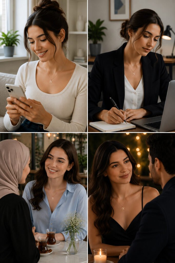 N Harfi 925 Ayar Gümüş Kolye | 18 Ayar Vermeil Premium Rose Altın Kaplama
