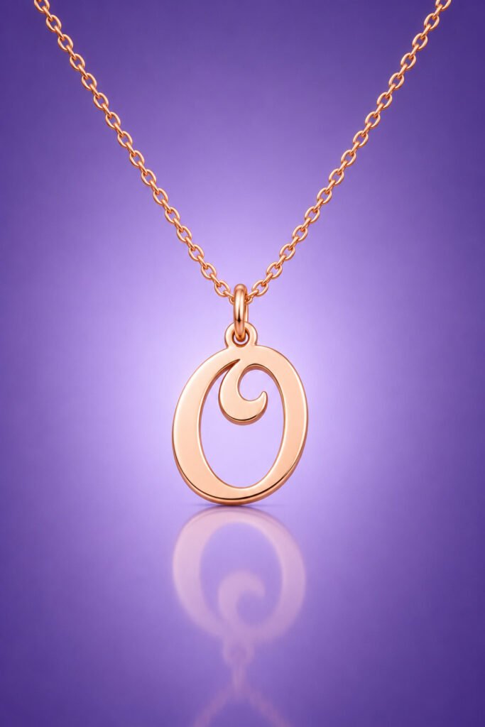 O Harfi 925 Ayar Gümüş Kolye | 18 Ayar Vermeil Premium Rose Altın Kaplama