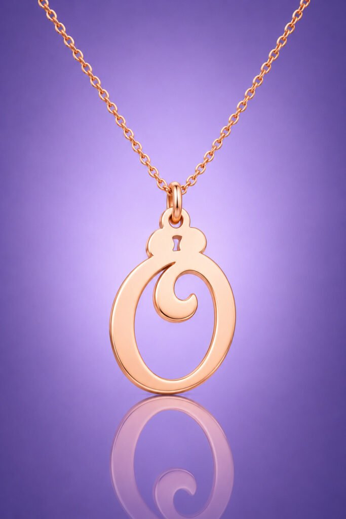 Ö Harfi 925 Ayar Gümüş Kolye | 18 Ayar Vermeil Premium Rose Altın Kaplama