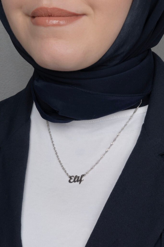 Kişiye Özel Singapur Zincir İsim 925 Ayar Gümüş Kolye | 18 Ayar Vermeil Premium Beyaz Altın Kaplama