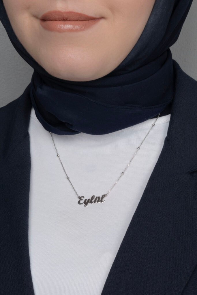 Kişiye Özel Toplu Zincir İsim 925 Ayar Gümüş Kolye | 18 Ayar Vermeil Premium Beyaz Altın Kaplama