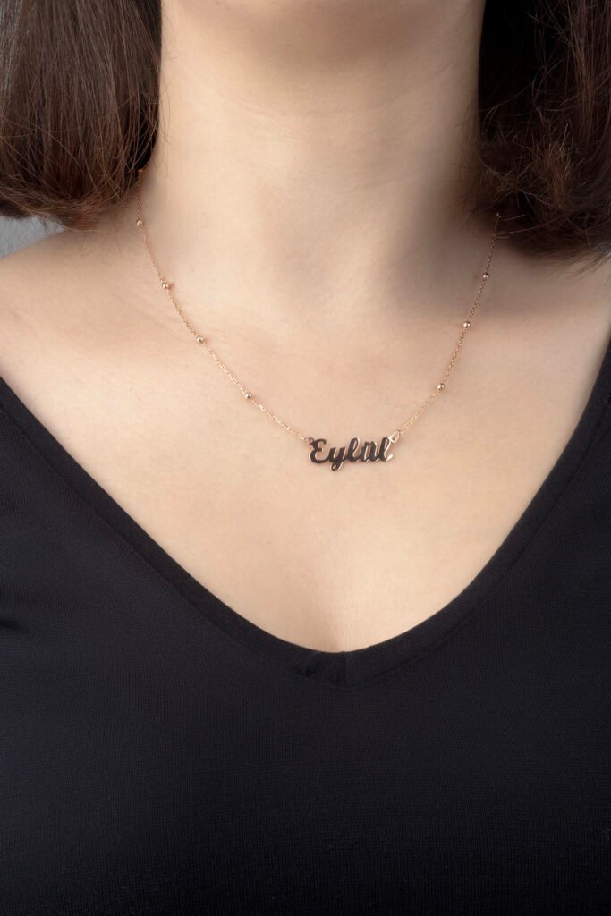 Kişiye Özel Toplu Zincir İsim 925 Ayar Gümüş Kolye | 18 Ayar Vermeil Premium Rose Altın Kaplama