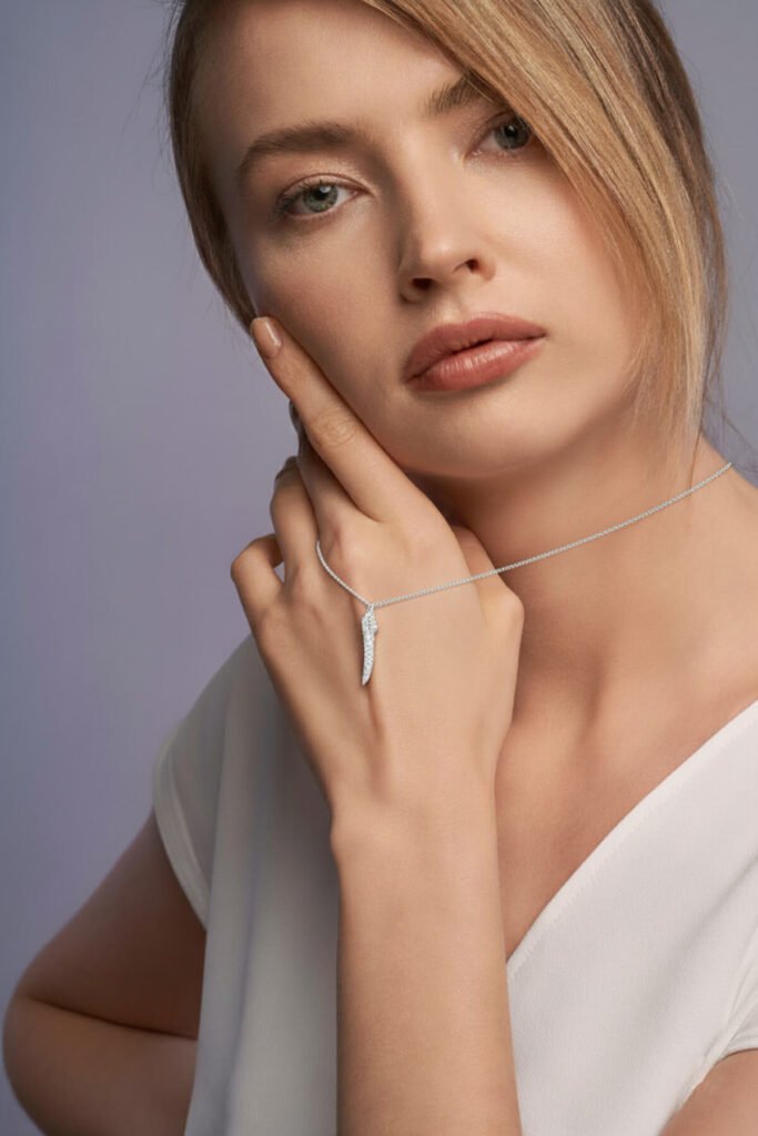 Zirkon Taşlı Elif Harfi 925 Ayar Gümüş Kolye | 18 Ayar Vermeil Premium Beyaz Altın Kaplama