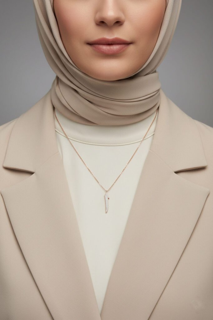 Zirkon Taşlı Elif Harfi 925 Ayar Gümüş Kolye | 18 Ayar Vermeil Premium Rose Altın Kaplama