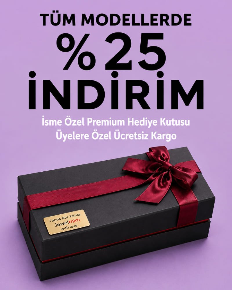 Jewelmim %25 indirim fırsatıyla isim yazılı premium hediye kutulu gümüş kolyeler